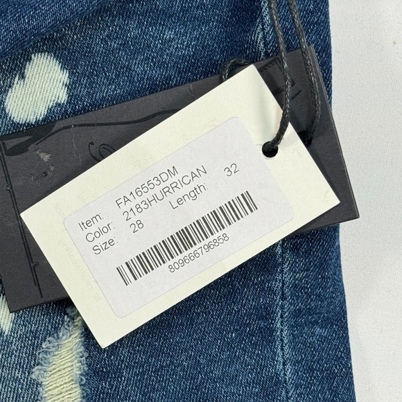 NWT Poetic Justice Verla Boyfriend Jeans Dark Wash Distressed Bleached Size 28 R - Picture 9 of 13